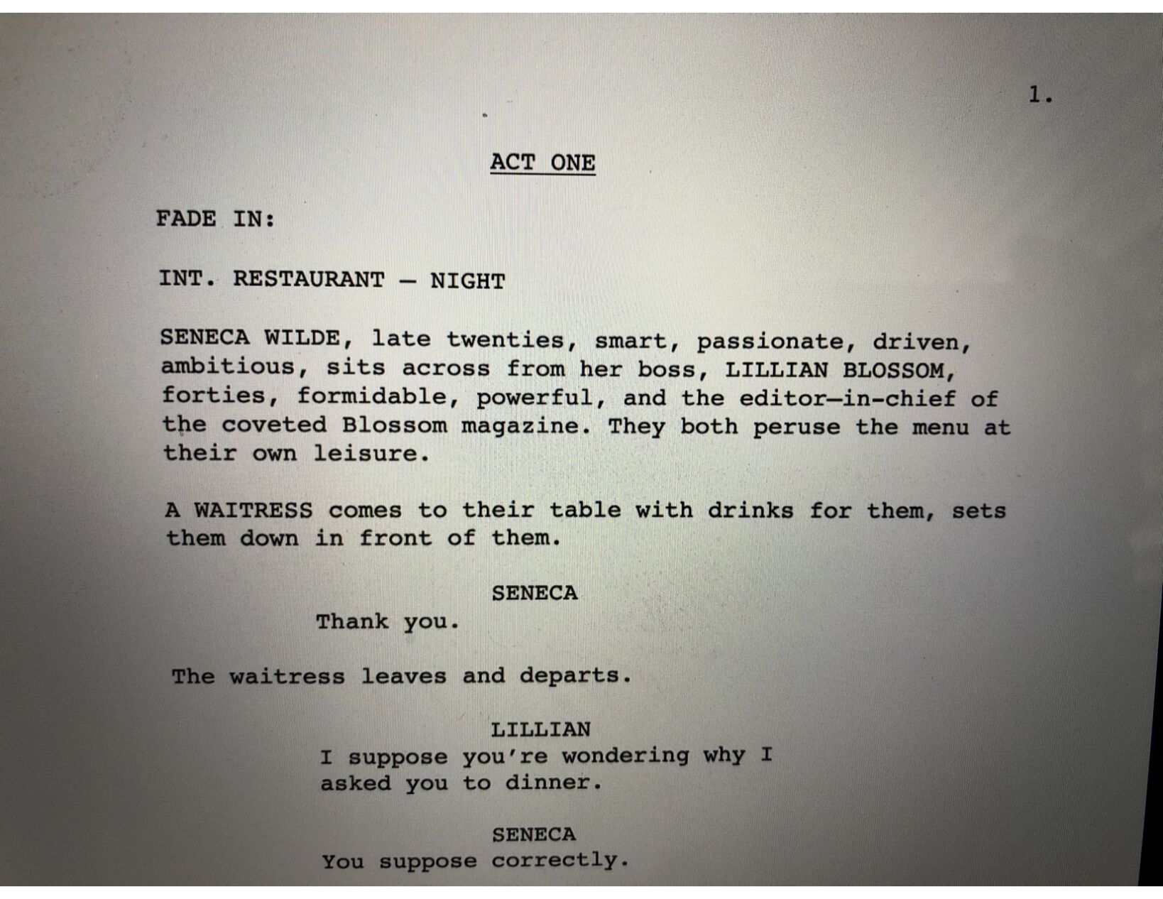 Screenwriting Column